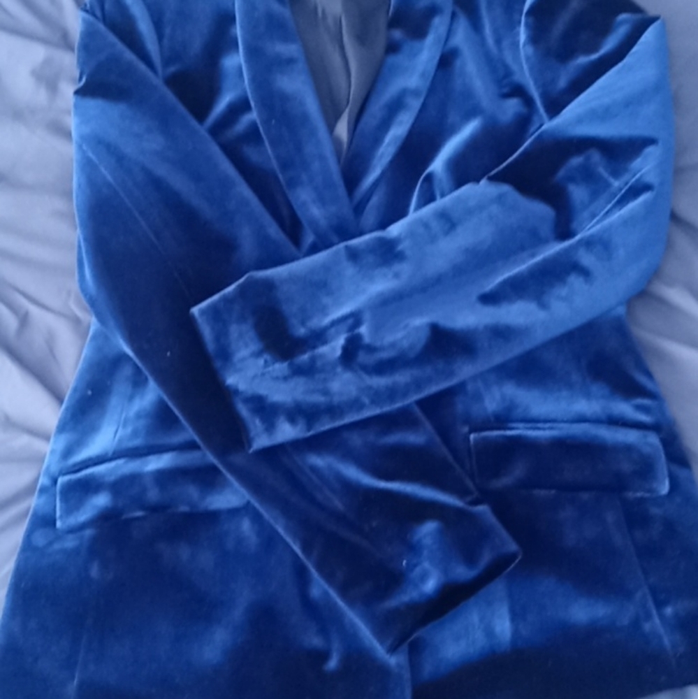 Blue Velour Blazer